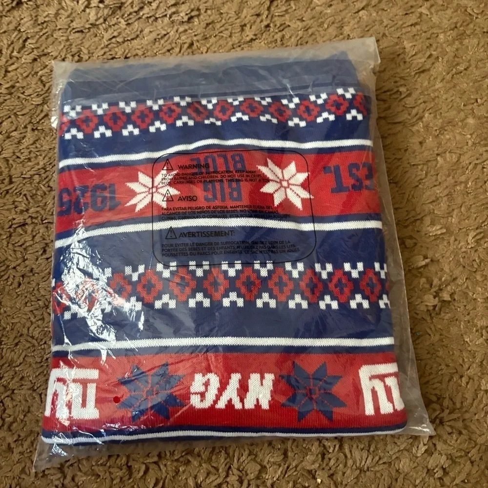 New York Giants Ugly Christmas Sweater NEW XL Blue Red FOCO NFL Football